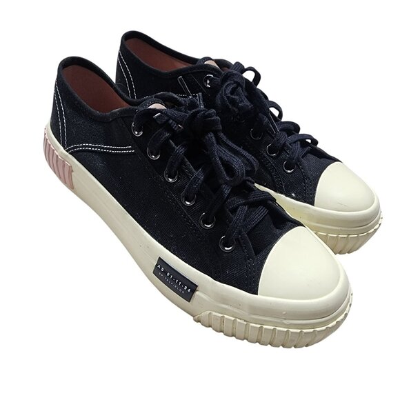 Allsaints Jackie Platform Black Canvas Sneakers Size 9 US Womens Wf00302Z - Picture 10 of 10